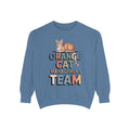 Orange Cat Mom Sweatshirt, Orange Cat Management Team Crewneck, Funny Family Roles Gift, Retro Cat Lover Sweater, Cat Mom Gift, Embroidered…