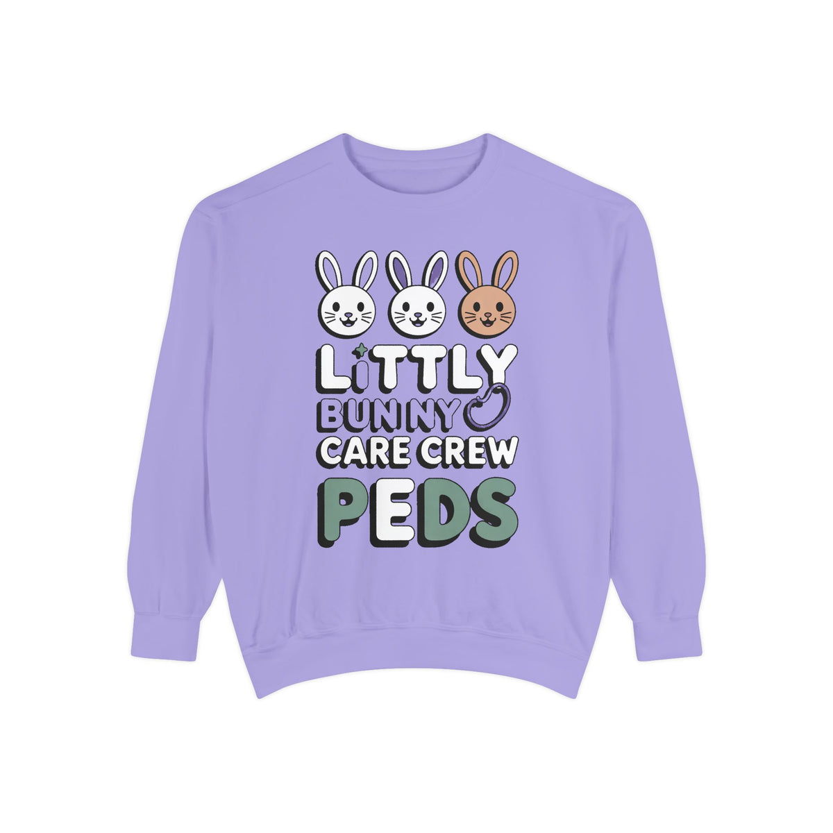 Pediatric Nurse Sweatshirt, Little Bunny Care Crew, Easter Gift For Peds Nurse, Cute Bunny Nurse Shirt, Easter Nurse Appreciation Sweatshir…