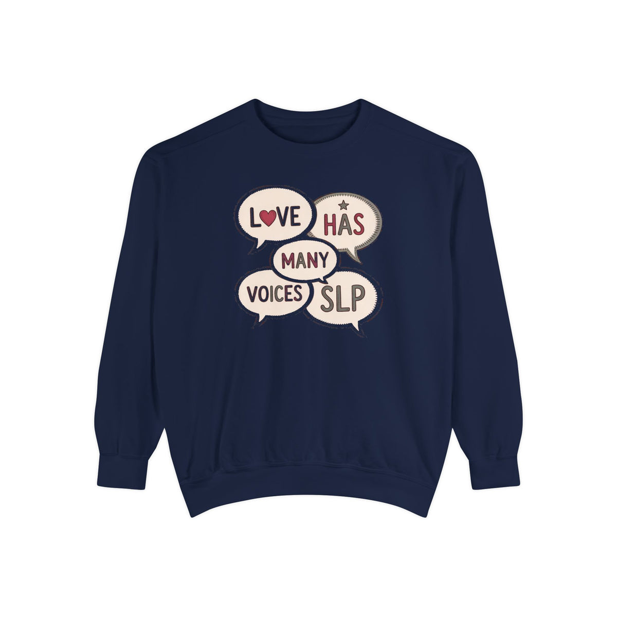 SLP Sweatshirt, Valentine's Day Gift For Speech Language Pathologist, Love Has Many Voices Crewneck, Speech Therapist Valentine Gift, SLP A…
