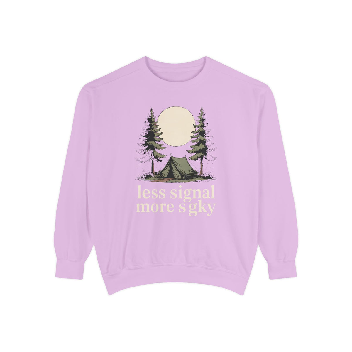 Camper Sweatshirt, Less Signal More Sky, Camping Gift For Campers, Outdoor Hobby Crewneck, Nature Lover Gift, Vintage Camp Sweatshirt