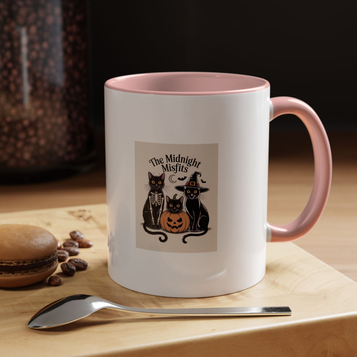 Funny Black Cats Halloween Mug, Vintage Cat Costume Coffee Mug, Spooky Season Cat Lover Gift, Halloween Ceramic Accent Cup