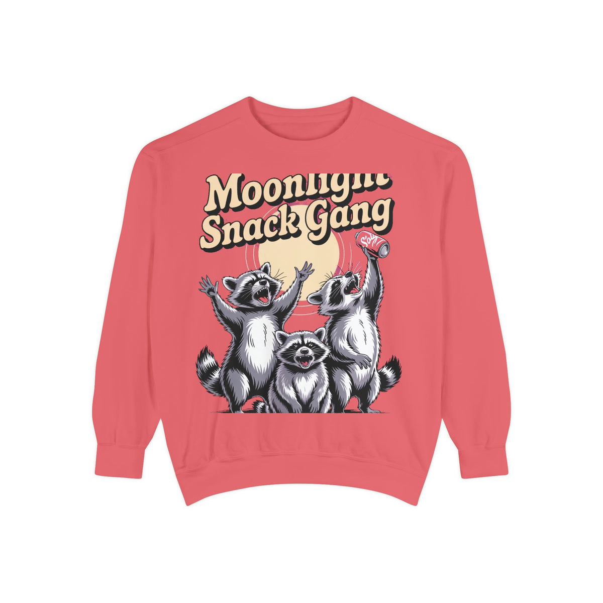 Retro Raccoon Sweatshirt, Moonlight Snack Gang Crewneck, Vintage 90s Raccoon Graphic Pullover, Funny Trash Panda Gift