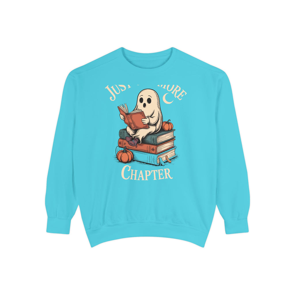 Just One More Chapter Ghost Sweatshirt, Halloween Reading Crewneck, Cozy Bookish Ghost Sweatshirt, Spooky Season Book Lover Gift