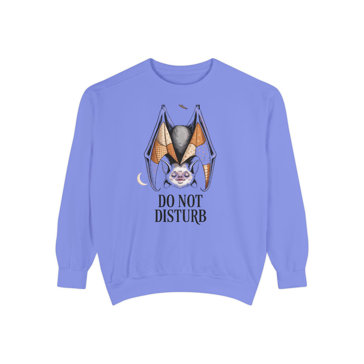 Do Not Disturb Bat Sweatshirt, Halloween Crewneck, Cute Sleepy Bat Embroidered Sweatshirt, Spooky Season Gift
