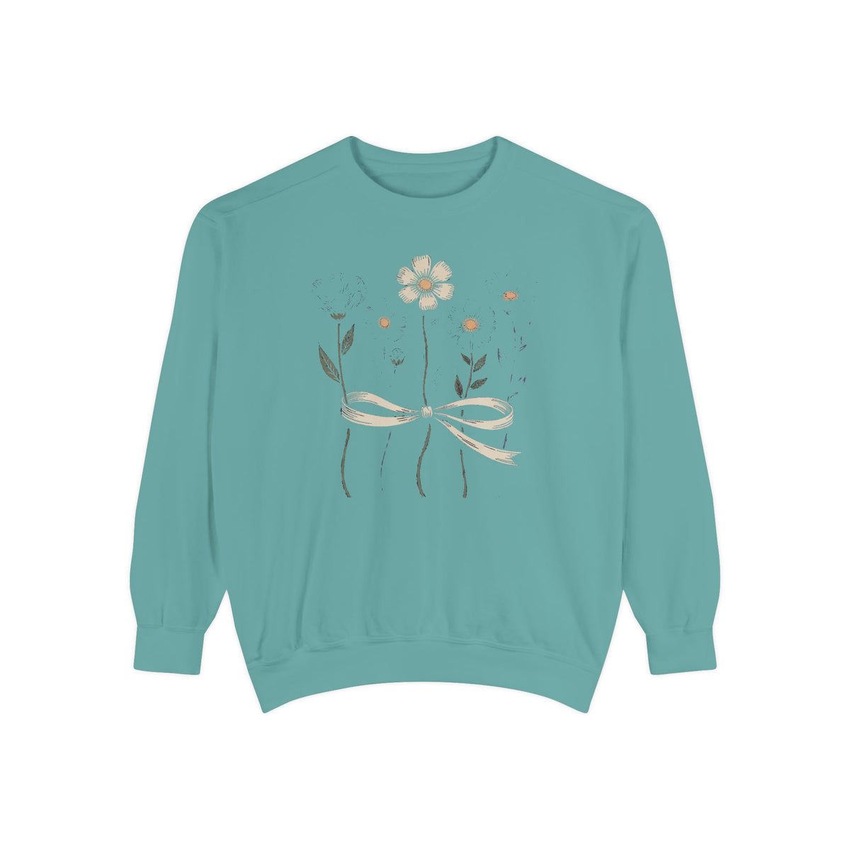 Flower Lover Sweatshirt, Fourth of July Gift, Patriotic Wildflower Crewneck, 4th of July Gift For Flower Lover, Americana Floral Sweatshirt