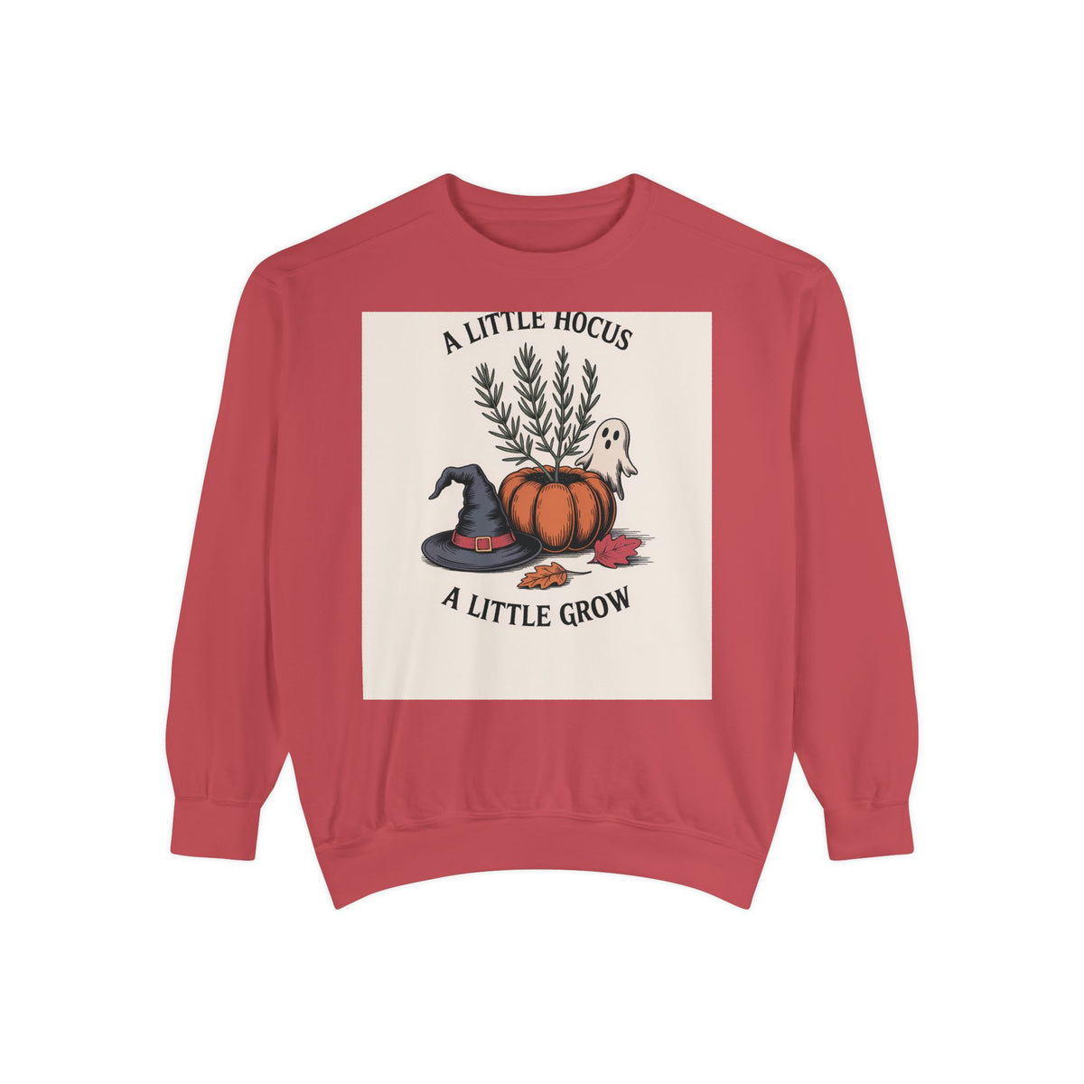 A Little Hocus A Little Grow Sweatshirt, Halloween Pumpkin Planter Crewneck, Witchy Botanical Sweatshirt, Cozy Fall Halloween Shirt
