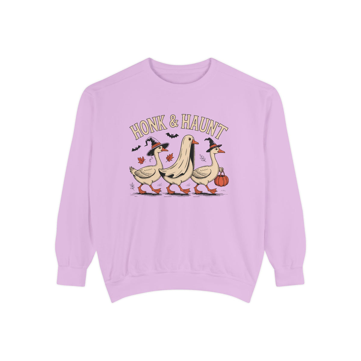Honk & Haunt Geese Sweatshirt, Funny Halloween Goose Crewneck, Vintage Spooky Season Sweatshirt, Bird Lover Halloween Gift