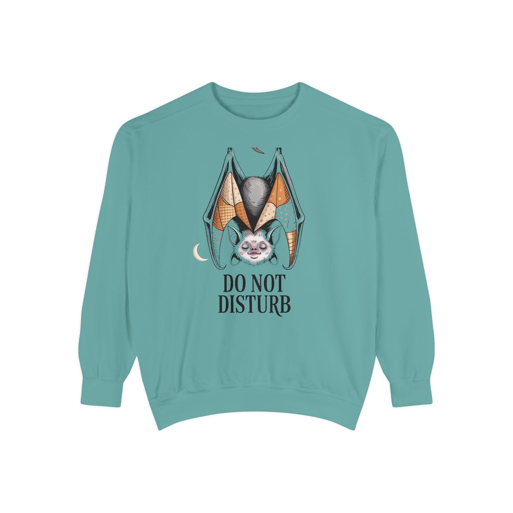 Do Not Disturb Bat Sweatshirt, Halloween Crewneck, Cute Sleepy Bat Embroidered Sweatshirt, Spooky Season Gift