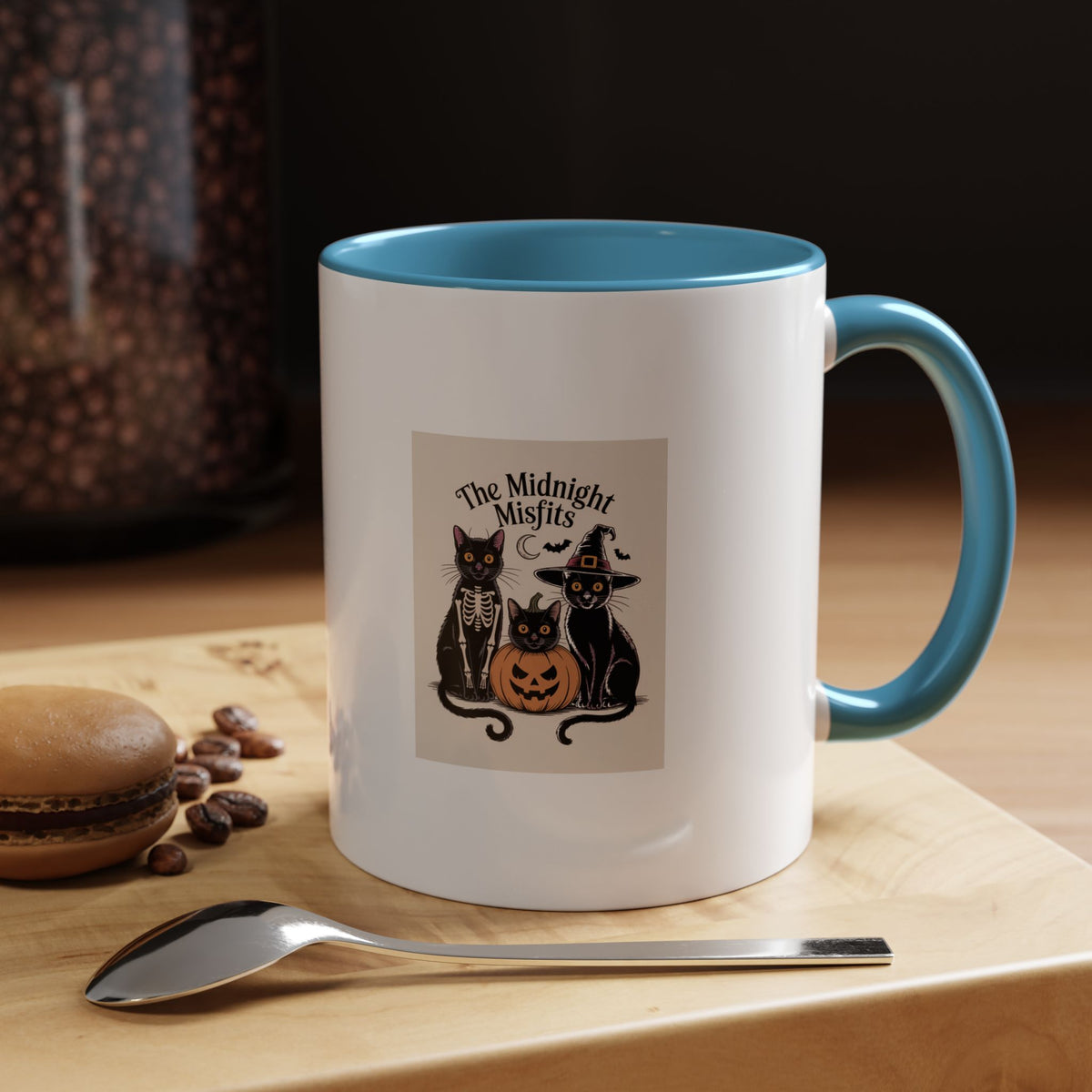 Funny Black Cats Halloween Mug, Vintage Cat Costume Coffee Mug, Spooky Season Cat Lover Gift, Halloween Ceramic Accent Cup