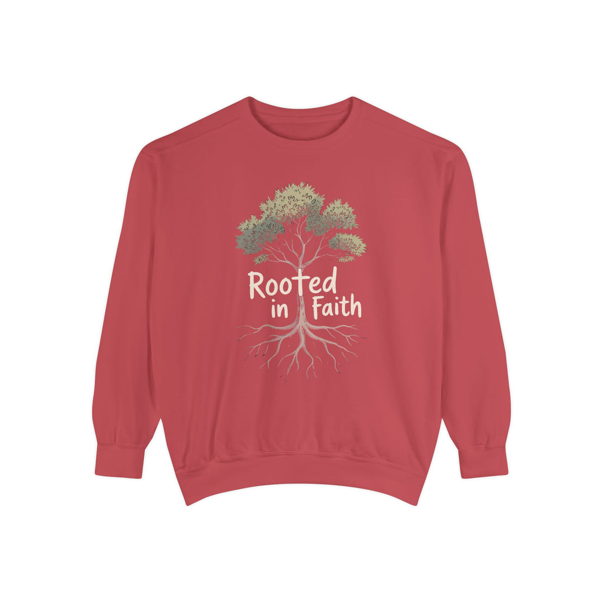 Rooted In Faith Sweatshirt, Christian Minimalist Crewneck, Faith Based Gift, Botanical Cross Tree Sweatshirt, Religious Positive Message Tee