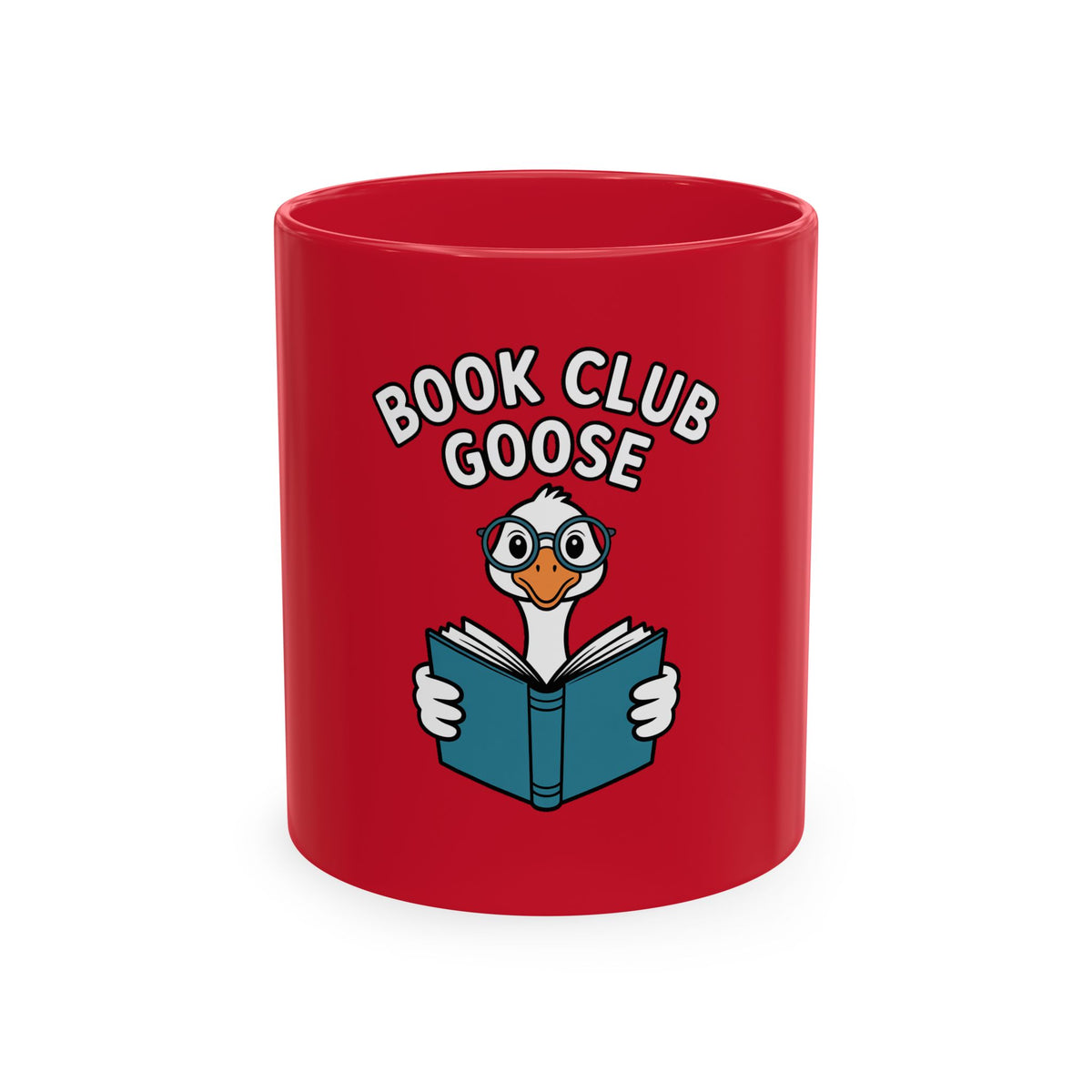 Book Club Goose Mug, Funny Reading Goose Coffee Cup, Bookworm Gift, Cute Bird Lover Mug, Librarian Gift Mug