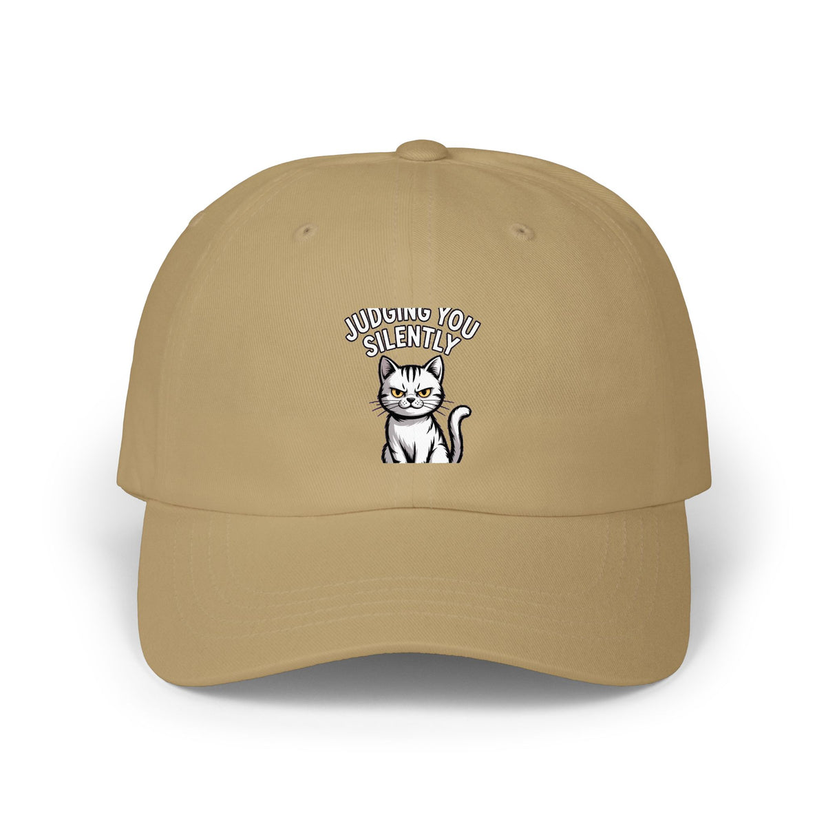 Judging You Silently Cat Dad Hat, Funny Cat Lover Cap, Sarcastic Cat Face Embroidered Hat, Cute Unimpressed Cat Baseball Cap Gift