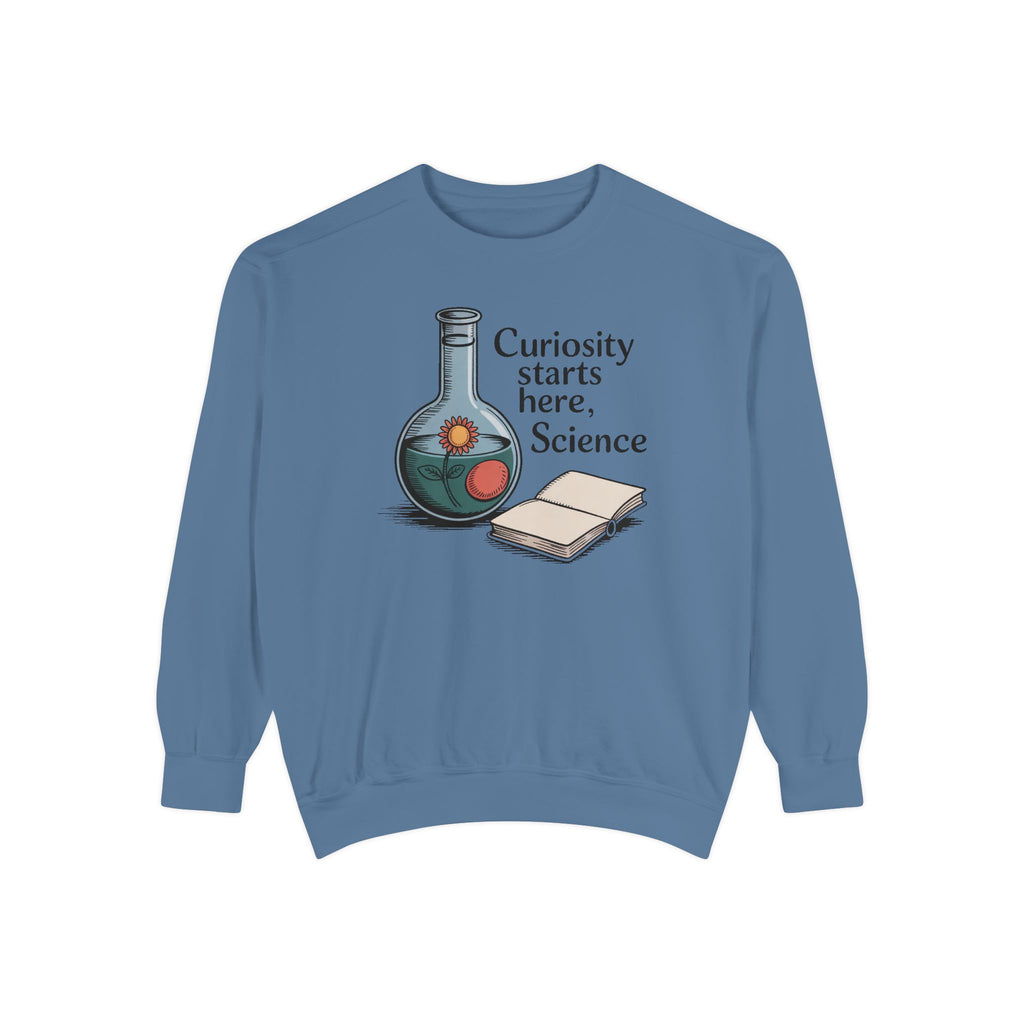 Science Teacher Sweatshirt, Back to School Gift For Science Teacher, Curiosity Starts Here Crewneck, Vintage Lab Flask Tee, Science Teacher…