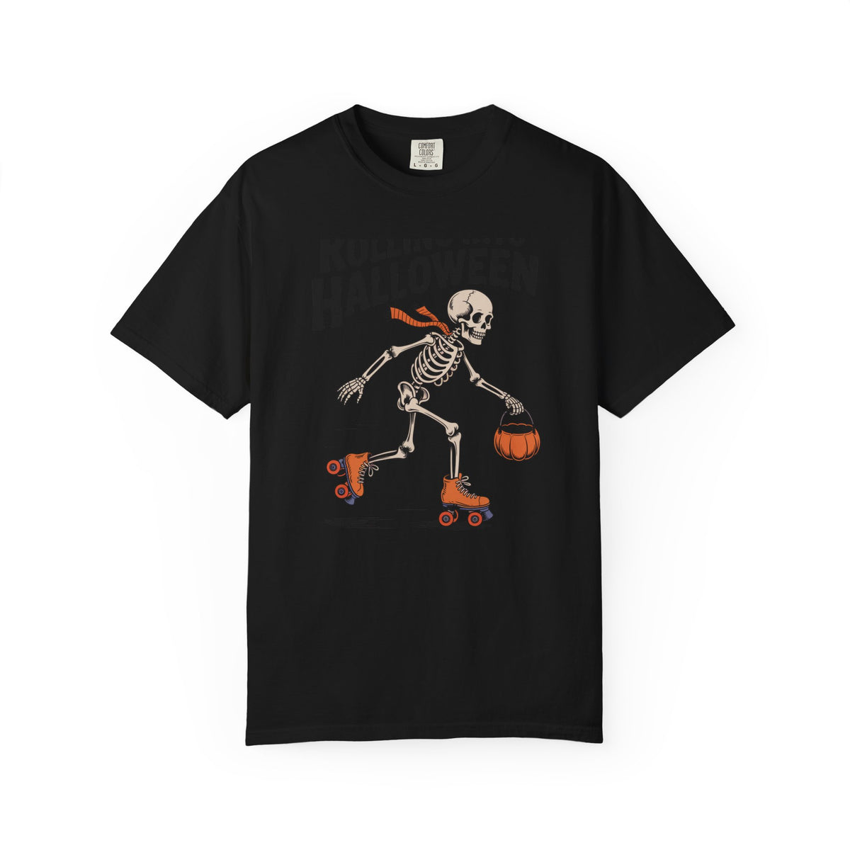 Rolling Into Halloween Skeleton Shirt, Retro Roller Skate Skeleton Tee, Funny Halloween T-Shirt, Vintage Spooky Season Gift