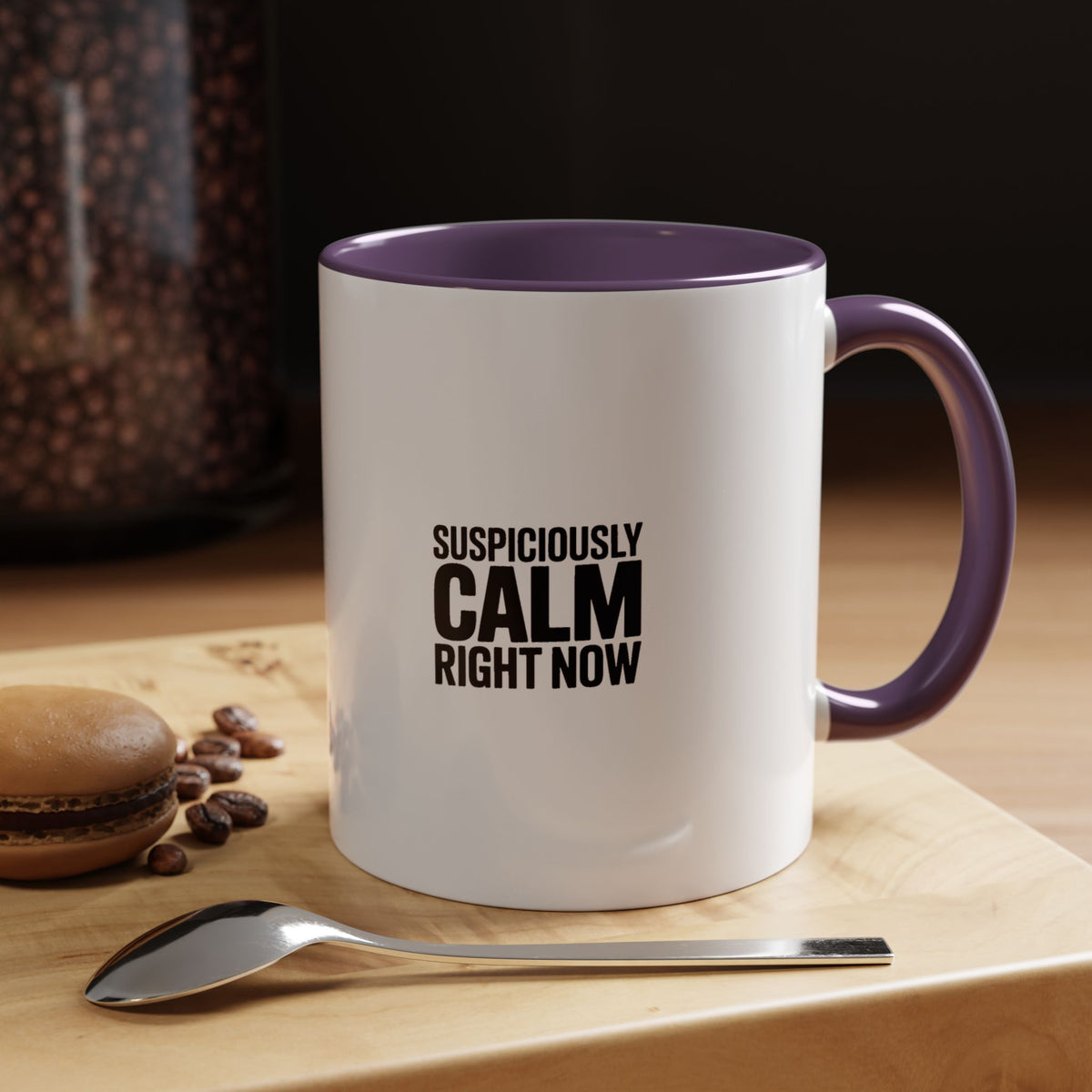 Suspiciously Calm Right Now Mug, Funny Sarcastic Coffee Mug, Bold Typography Mug, Sarcasm Gift, Funny Quote Mug for Coworker