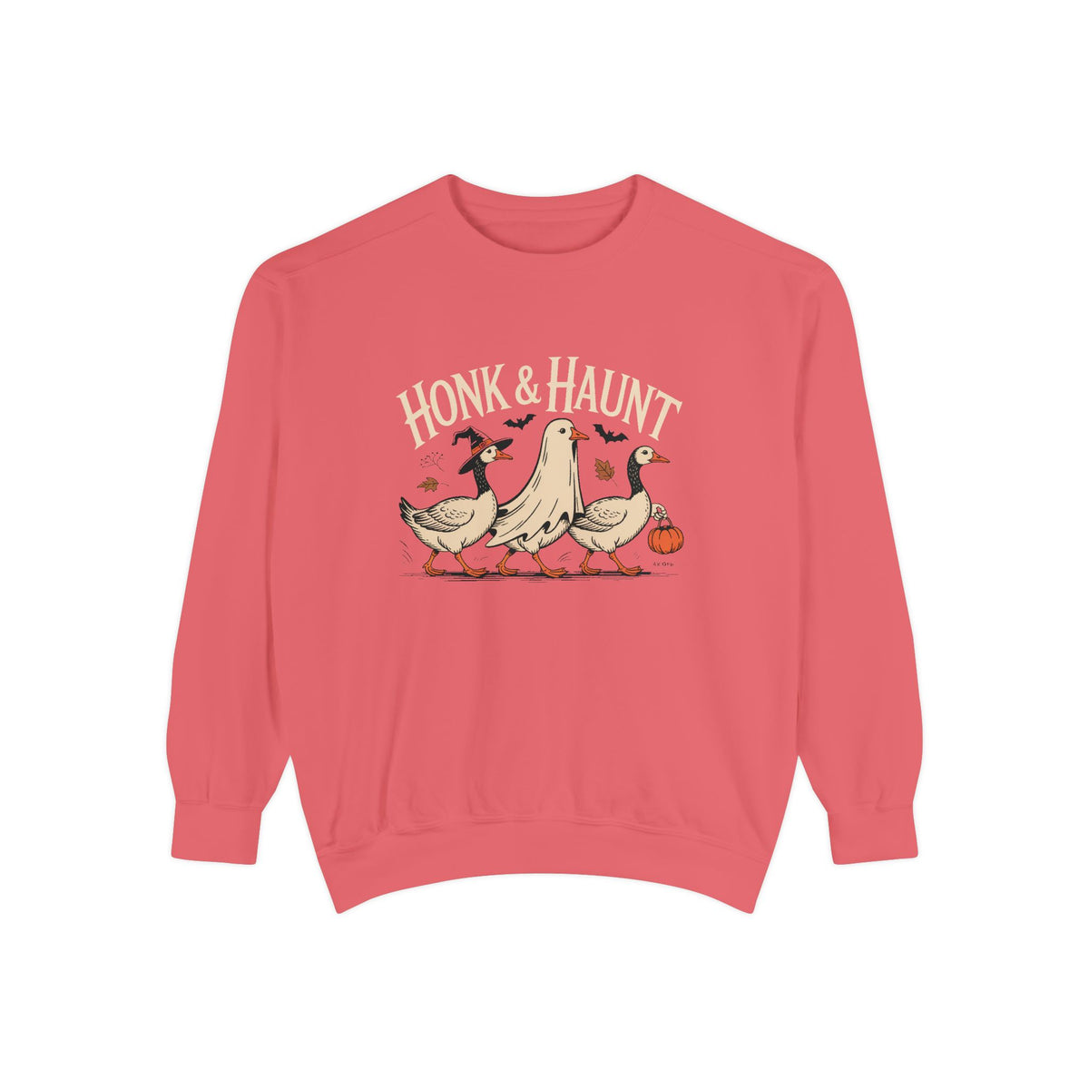 Honk & Haunt Geese Sweatshirt, Funny Halloween Goose Crewneck, Vintage Halloween Bird Sweatshirt, Spooky Season Gift