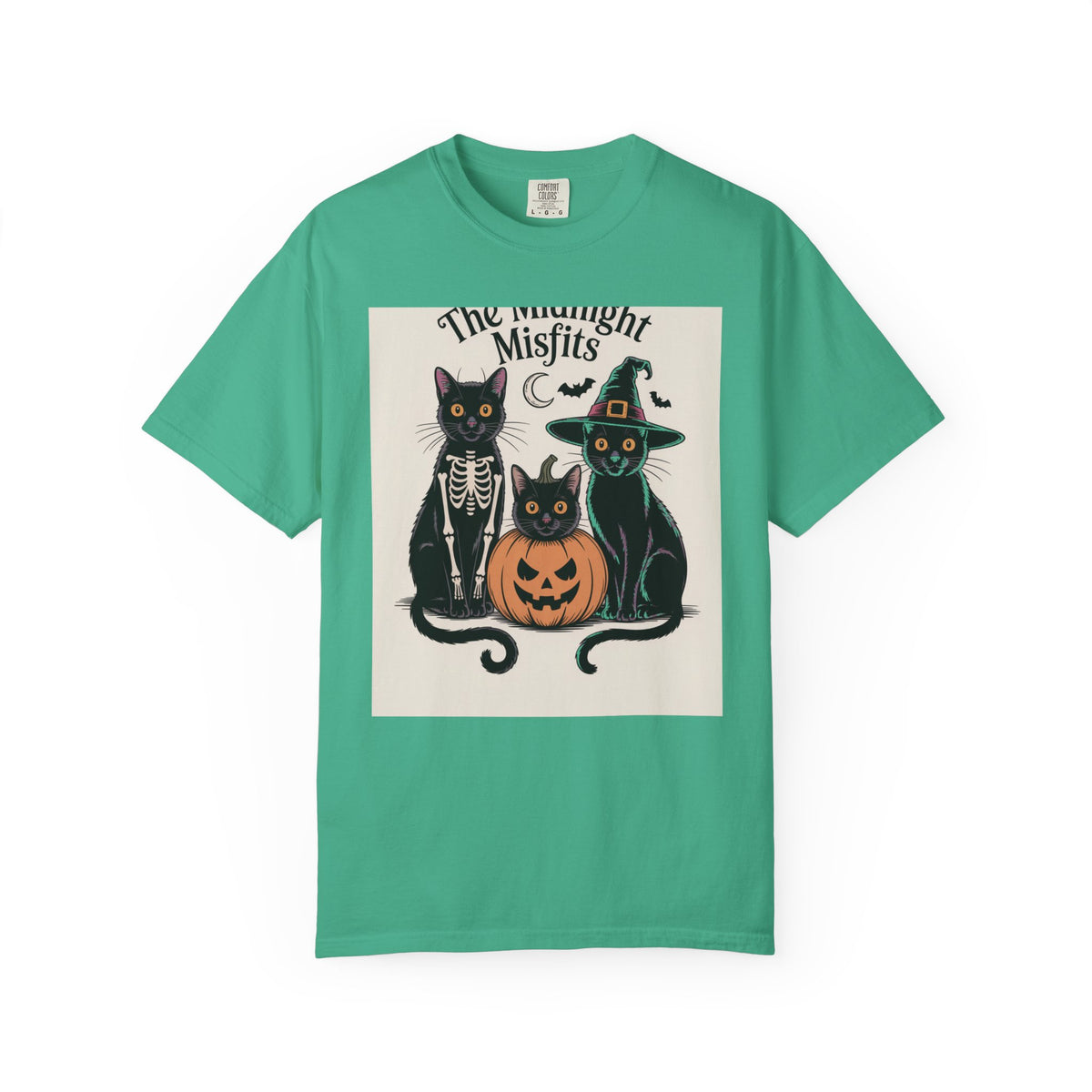 The Midnight Misfits Cats Halloween Shirt, Funny Black Cat Costume Tee, Spooky Season Portrait T-Shirt, Cat Lover Gift