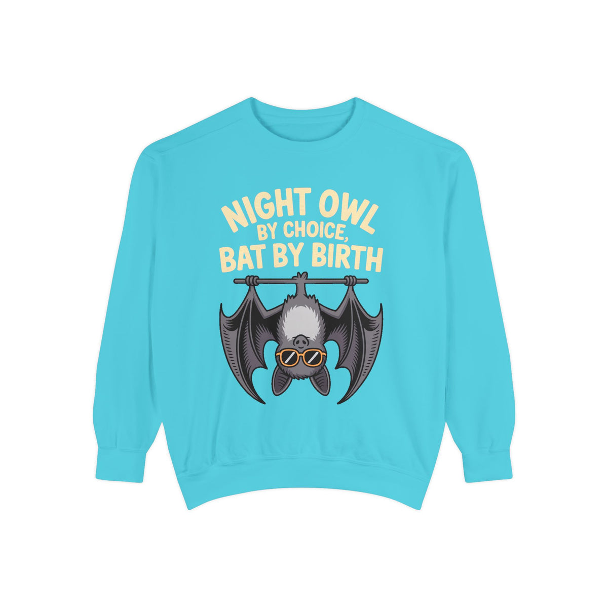 Night Owl By Choice Bat Sweatshirt, Funny Bat Lover Crewneck, Cute Halloween Sweatshirt, Embroidered Patch Style Bat Shirt Gift