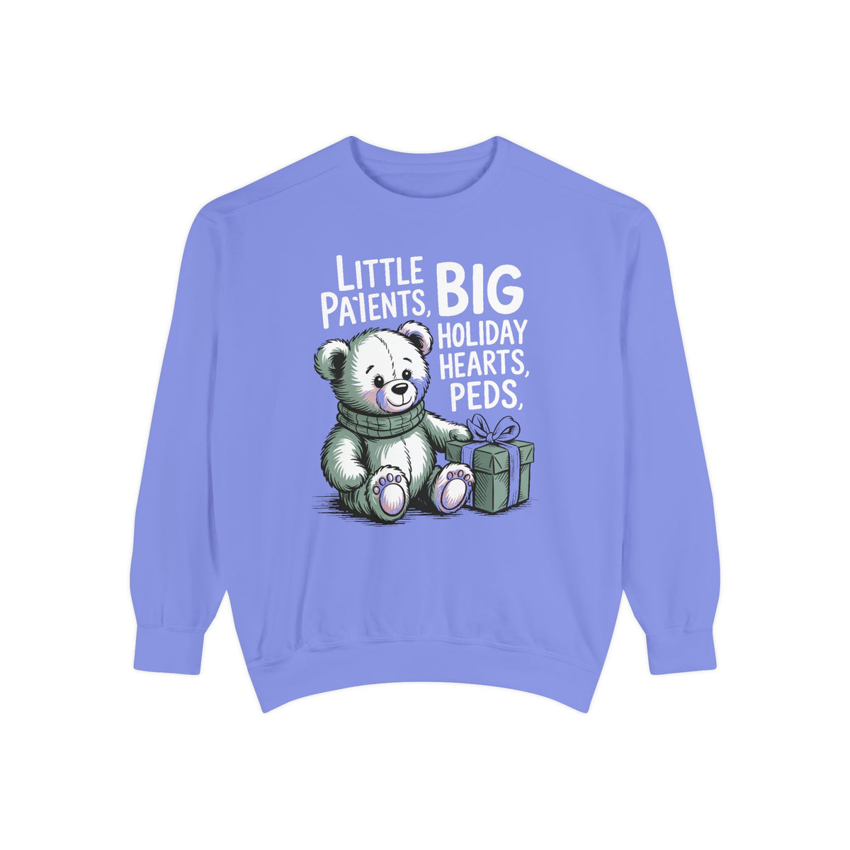 Peds Nurse Sweatshirt, Little Patients Big Holiday Hearts, Pediatric Nurse Christmas Crewneck, Christmas Gift For Peds Nurse, Nurse Crew Ho…