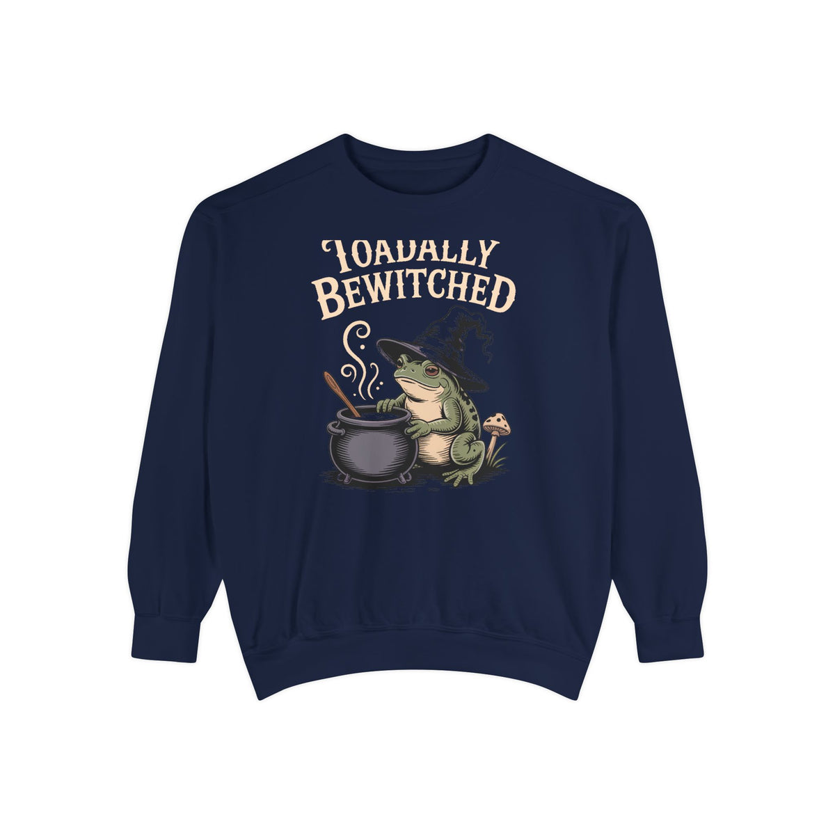 Toadally Bewitched Sweatshirt, Funny Witch Toad Halloween Crewneck, Vintage Storybook Frog Witch Gift, Spooky Season Sweatshirt