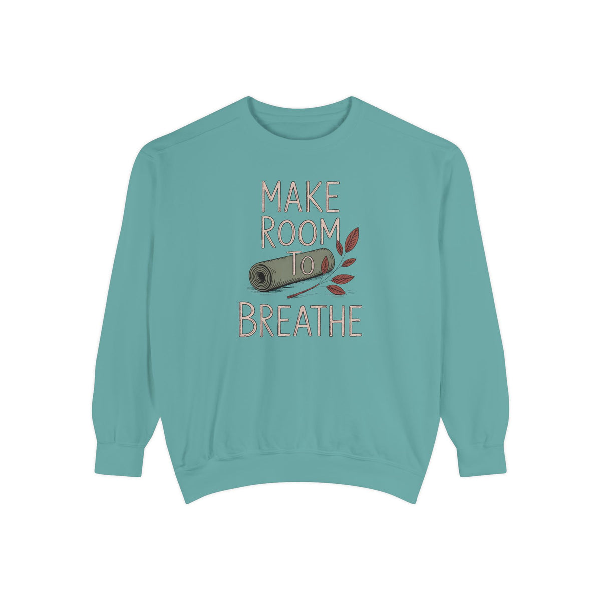 Yoga Lover Sweatshirt, Make Room To Breathe Crewneck, Yoga Hobby Gift, Embroidered Yoga Sweatshirt, Mindfulness Gift For Her, Yogi Pullover