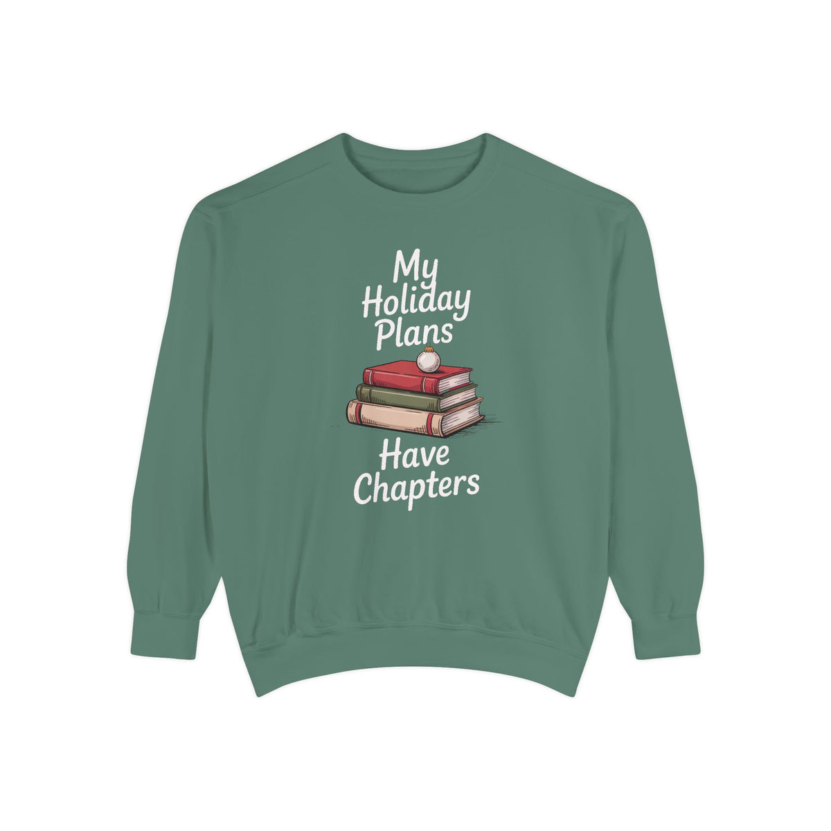Bookish Christmas Sweatshirt, My Holiday Plans Have Chapters, Funny Book Lover Gift, Reader Christmas Crewneck, Bookworm Holiday Shirt, Boo…