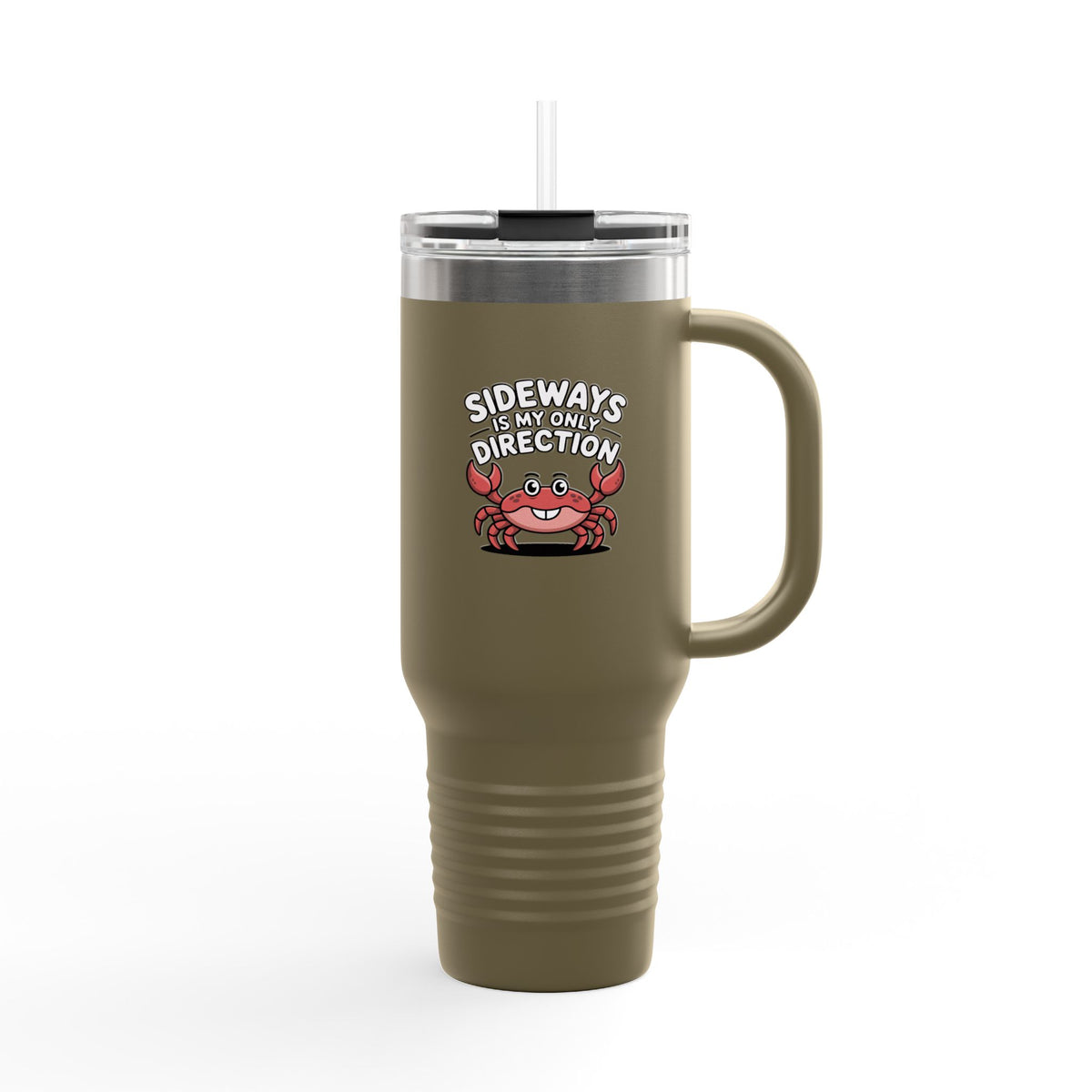 Funny Crab Travel Mug, Sideways Is My Only Direction Tumbler, Cute Crab 40oz Insulated Cup, Beach Lover Gift, Quirky Animal Mug