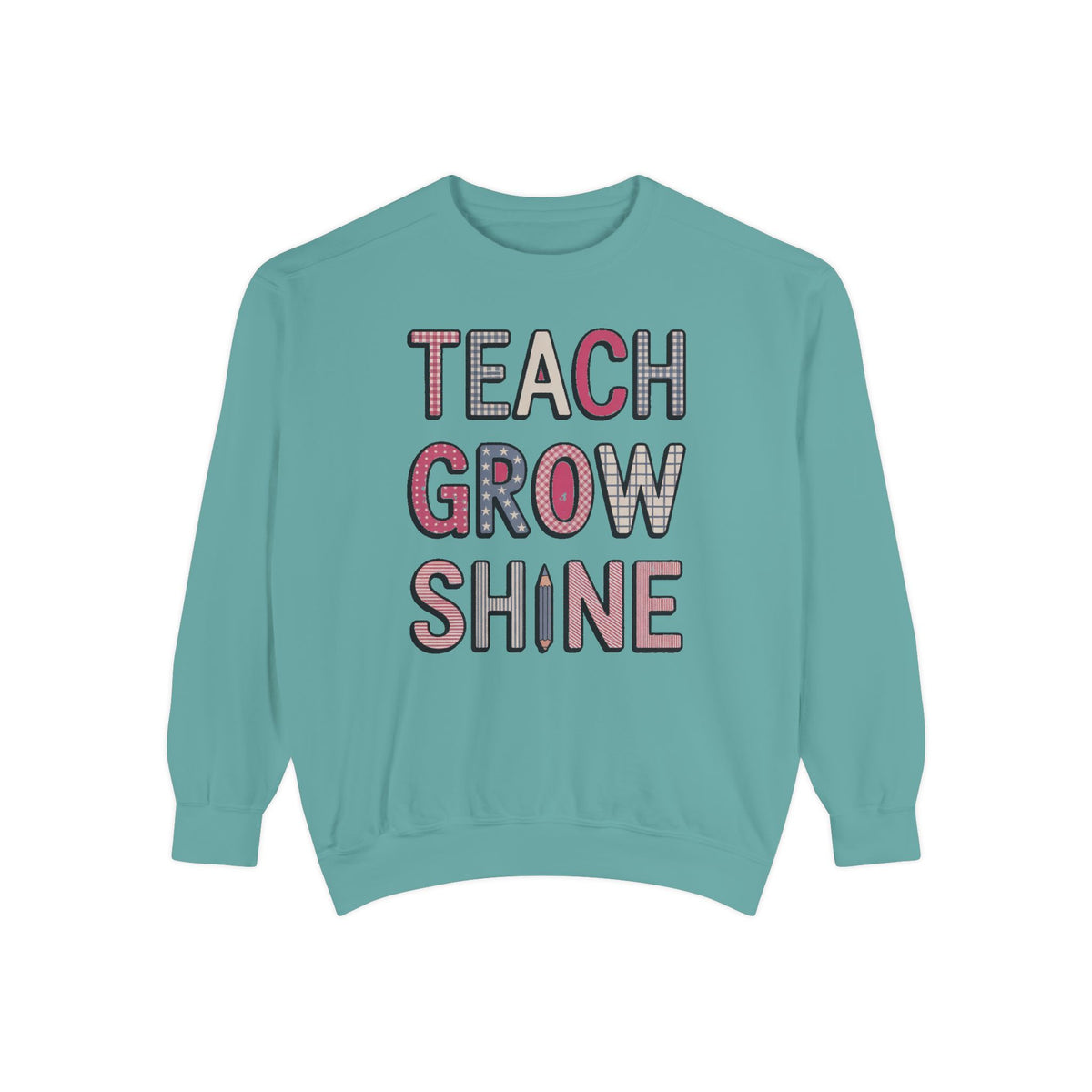 Teacher Sweatshirt, Fourth of July Gift For Teacher, Teach Grow Shine Crewneck, Patriotic Teacher Shirt, 4th of July Teacher Appreciation G…
