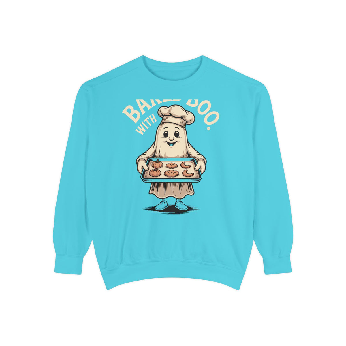 Baked With Boo Ghost Sweatshirt, Halloween Baking Crewneck, Cute Ghost Cookie Shirt, Fall Bakery Gift, Spooky Season Sweatshirt