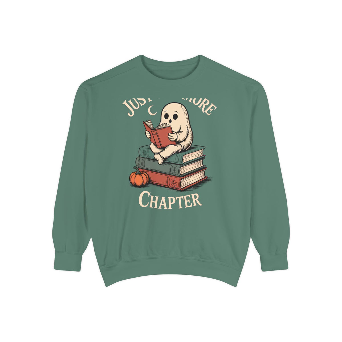 Just One More Chapter Ghost Sweatshirt, Halloween Reading Crewneck, Bookish Ghost Sweatshirt, Cozy Fall Book Lover Gift