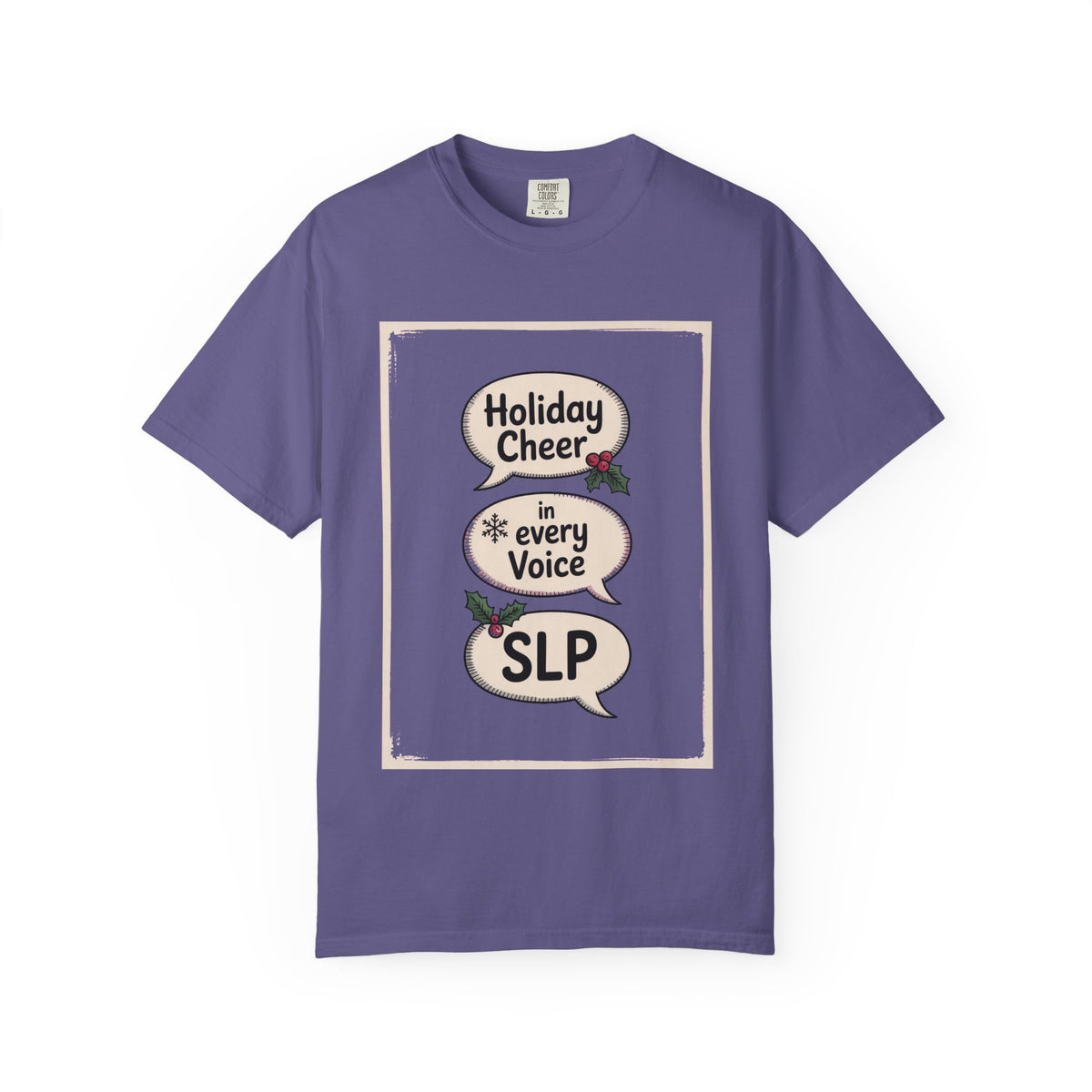 SLP Christmas Shirt, Holiday Cheer In Every Voice, Speech Language Pathologist Christmas Crew Tee, SLP Gift, Christmas Profession Shirt