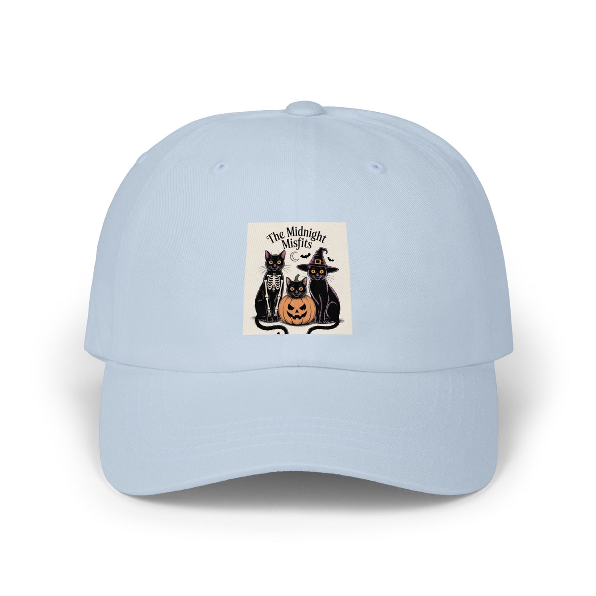 Halloween Black Cats Dad Hat, Funny Cat Costume Embroidered Cap, Spooky Season Dad Cap, Midnight Misfits Cat Lover Gift