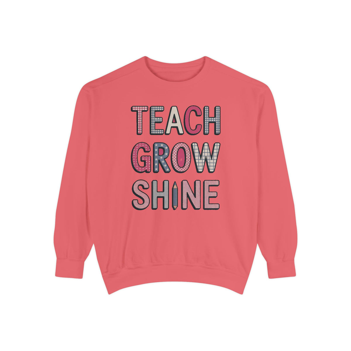 Teacher Sweatshirt, Fourth of July Gift For Teacher, Teach Grow Shine Crewneck, Patriotic Teacher Shirt, 4th of July Teacher Appreciation G…