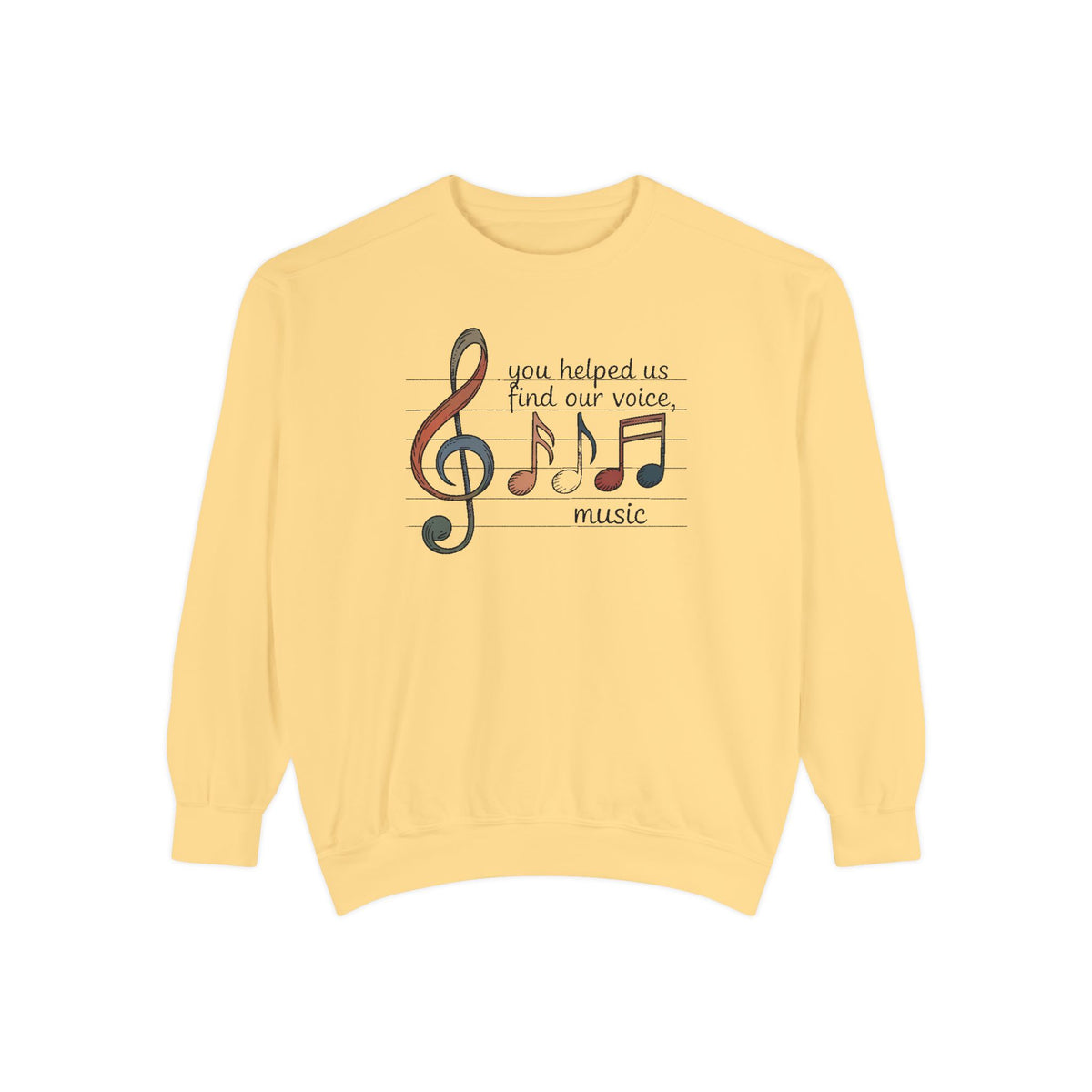 Music Teacher Sweatshirt, You Helped Us Find Our Voice, Teacher Appreciation Gift, Choir Teacher Crewneck, Band Director Gift, Music Teache…