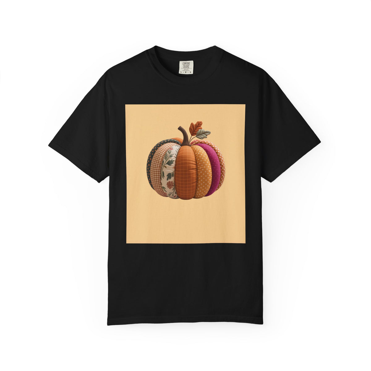 Patchwork Pumpkin T-Shirt, Cute Fall Pumpkin Halloween Shirt, Quilted Autumn Pumpkin Tee, Cozy Halloween Gift