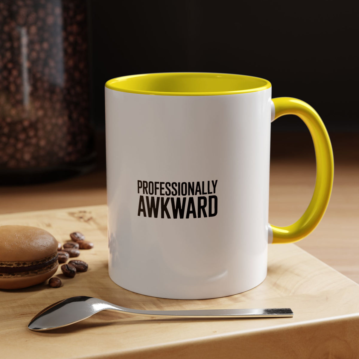 Professionally Awkward Mug, Funny Sarcastic Coffee Mug, Introvert Gift, Bold Typography Coworker Gift, Awkward Office Mug