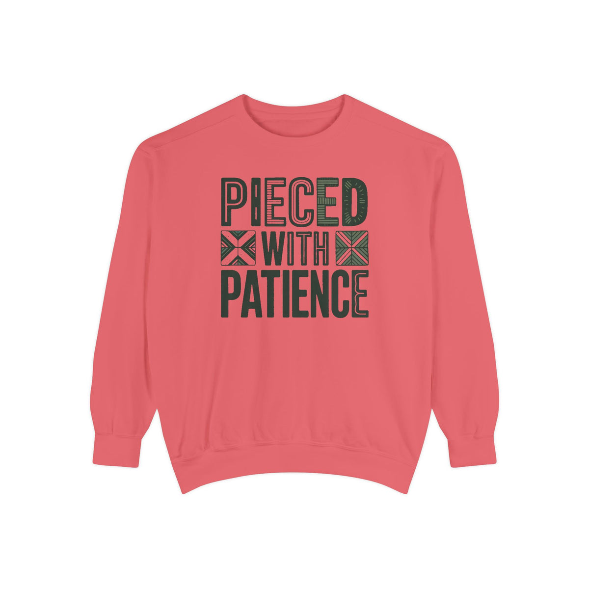 Quilting Sweatshirt, Pieced With Patience Crewneck, Gift For Quilter, Quilting Hobby Sweatshirt, Patchwork Lover Gift, Quilt Block Crewneck