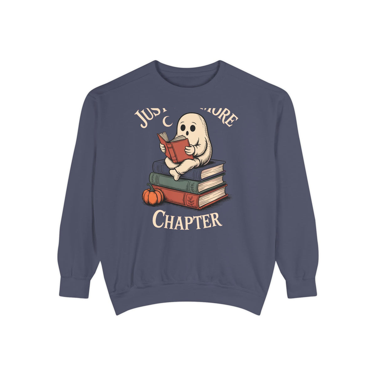 Just One More Chapter Ghost Sweatshirt, Halloween Reading Crewneck, Bookish Ghost Sweatshirt, Cozy Fall Book Lover Gift