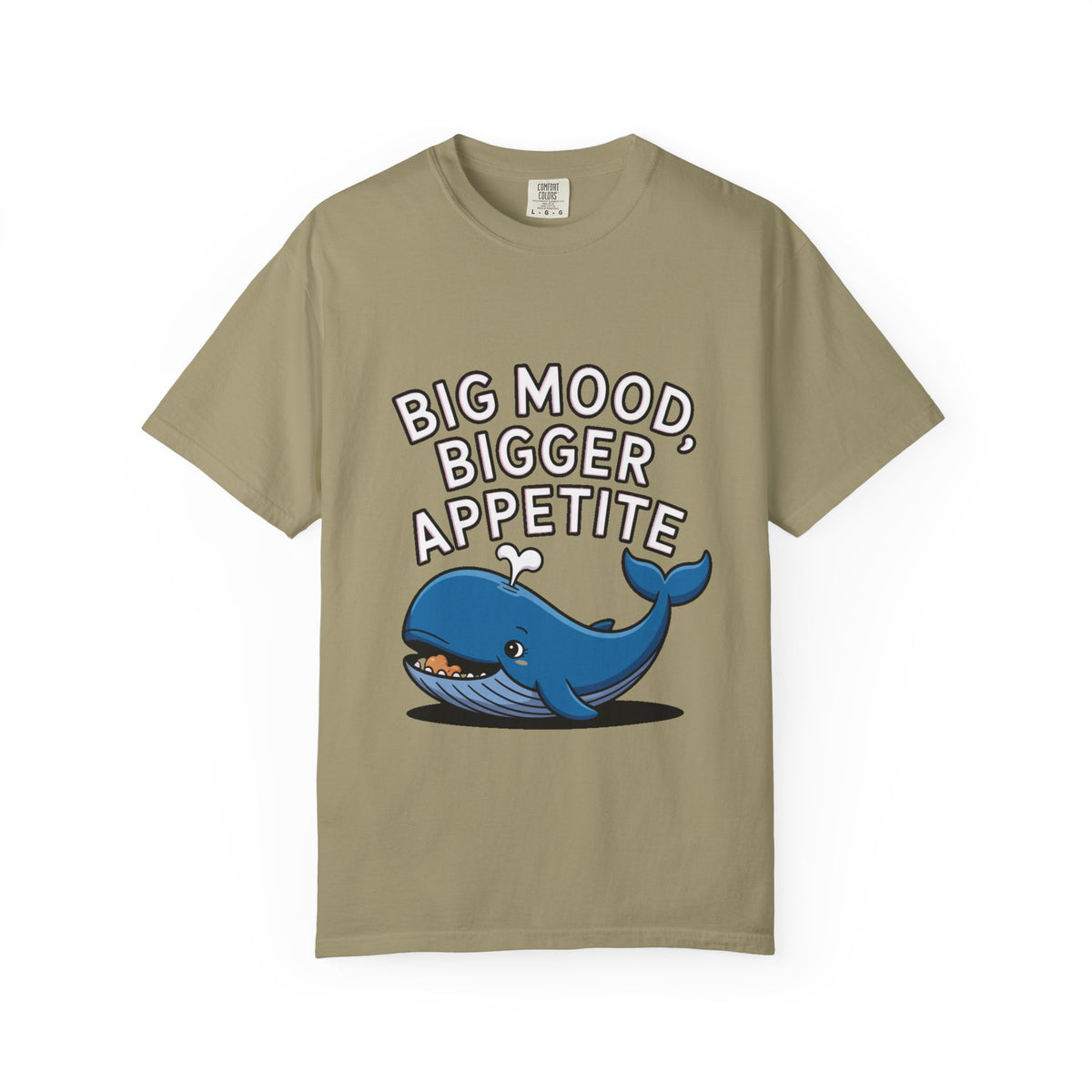 Funny Whale Shirt, Big Mood Bigger Appetite T-Shirt, Cute Snack Lover Tee, Foodie Gift for Whale Lovers