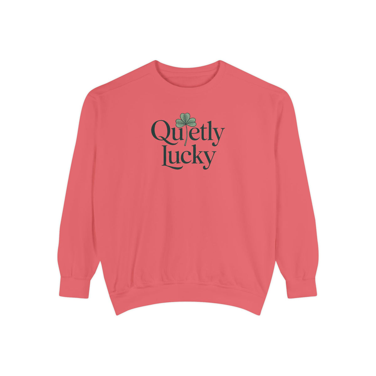 Introvert Sweatshirt, Quietly Lucky Shirt, St Patricks Day Gift For Introvert, Minimalist Shamrock Sweatshirt, Subtle St Paddys Day Tee, In…