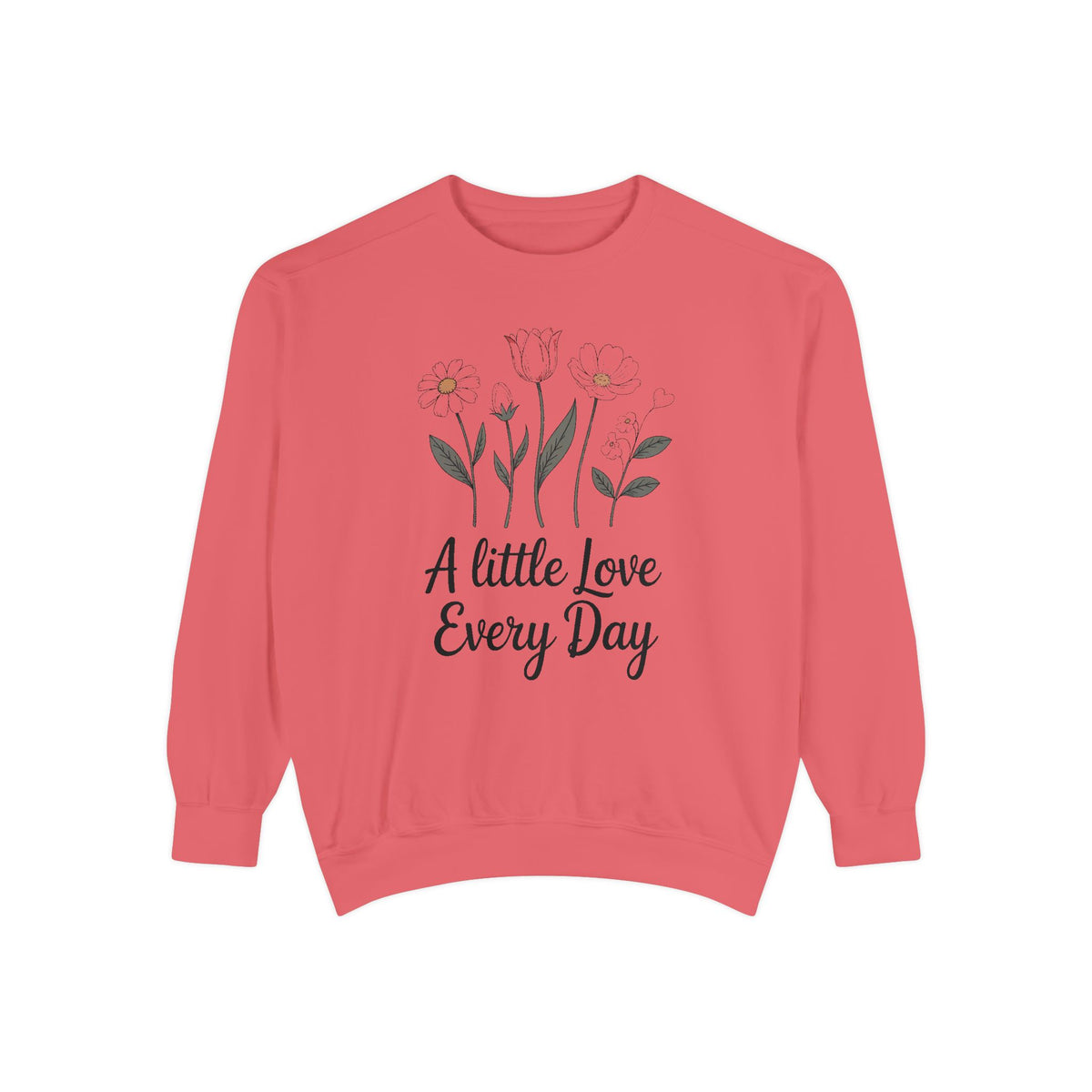 Mom Valentine's Sweatshirt, A Little Love Every Day, Floral Valentine Gift For Sister Friend, Embroidered Crewneck Sweatshirt