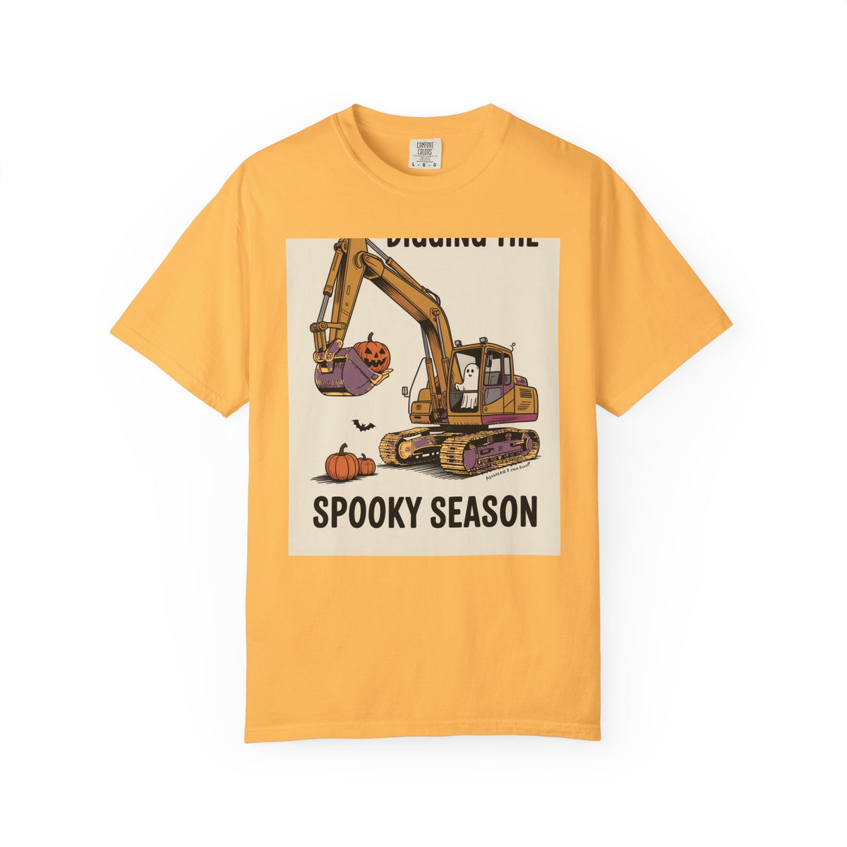 Halloween Excavator Shirt, Digging The Spooky Season Tee, Funny Ghost Pumpkin T-Shirt, Construction Halloween Gift