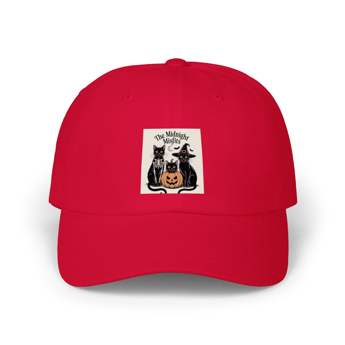 Halloween Black Cats Dad Hat, Funny Cat Costume Embroidered Cap, Spooky Season Dad Cap, Midnight Misfits Cat Lover Gift