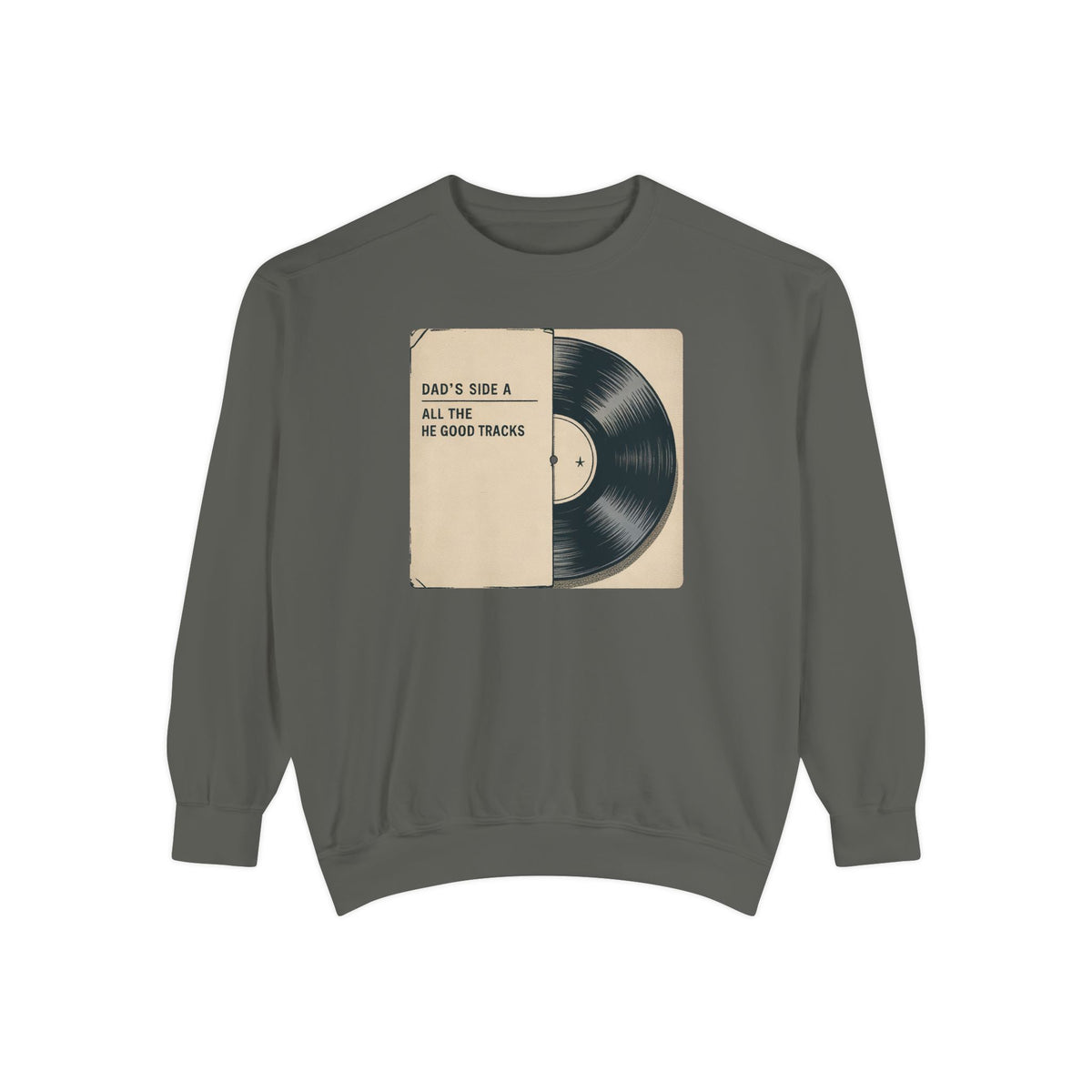 Dad Sweatshirt, Music Lover Dad Gift, Father's Day Sweatshirt, Vinyl Record Crewneck, Dad's Side A Shirt, Gift For Music Dad