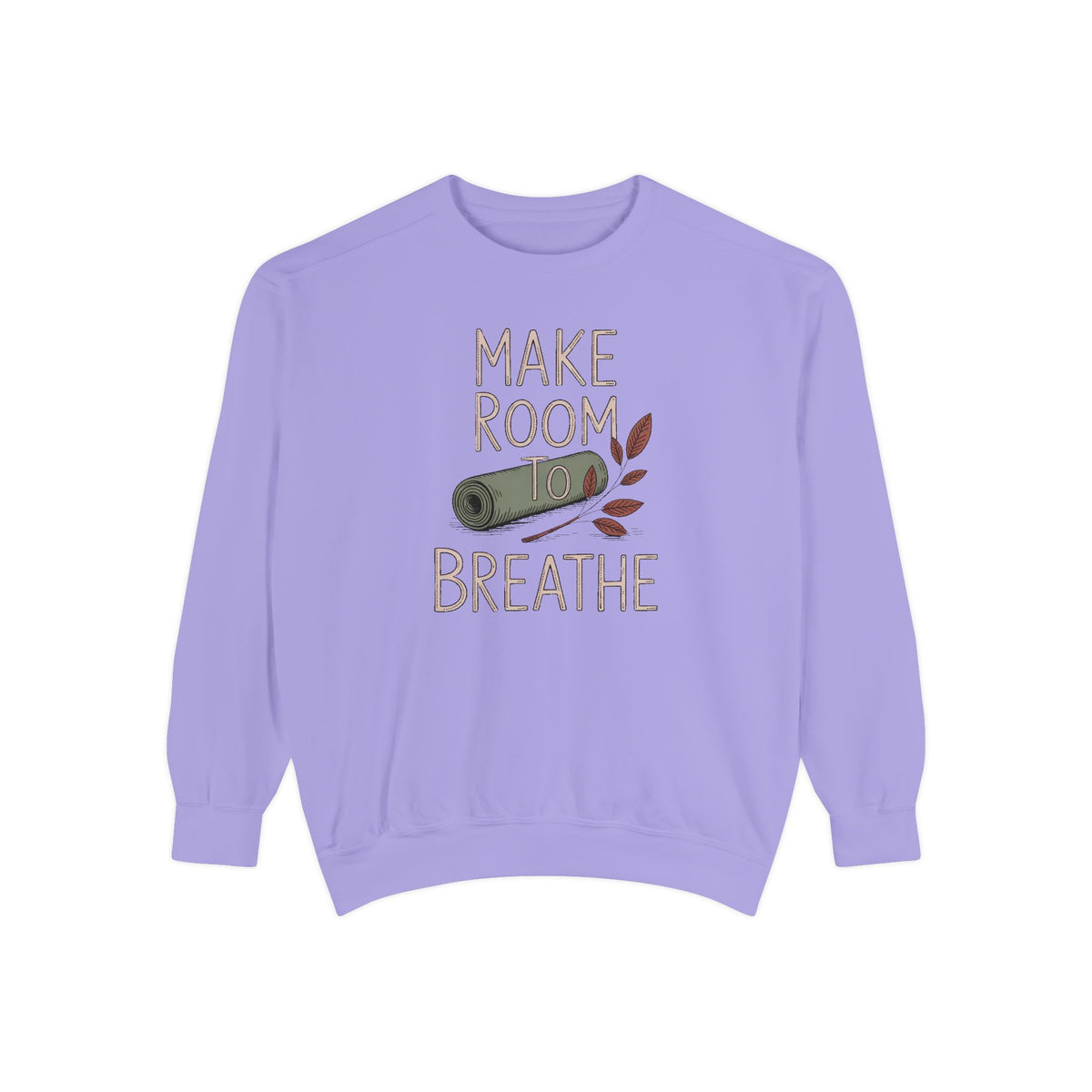 Yoga Lover Sweatshirt, Make Room To Breathe Crewneck, Yoga Hobby Gift, Embroidered Yoga Sweatshirt, Mindfulness Gift For Her, Yogi Pullover