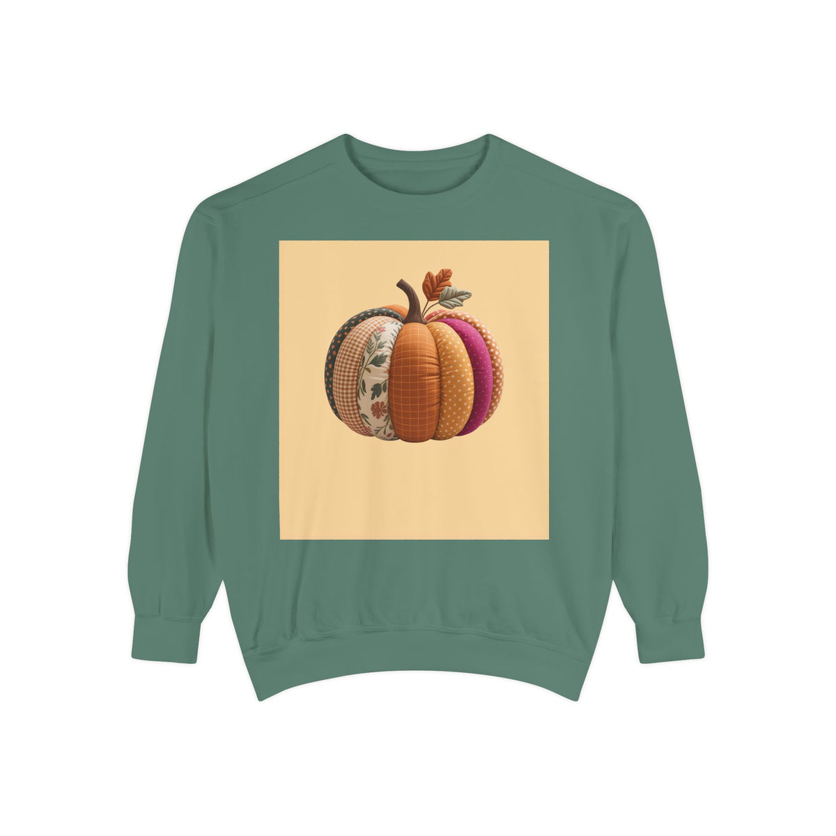 Patchwork Pumpkin Sweatshirt, Fall Quilted Pumpkin Crewneck, Halloween Shirt, Cozy Autumn Gift, Embroidered Style Pumpkin Sweater