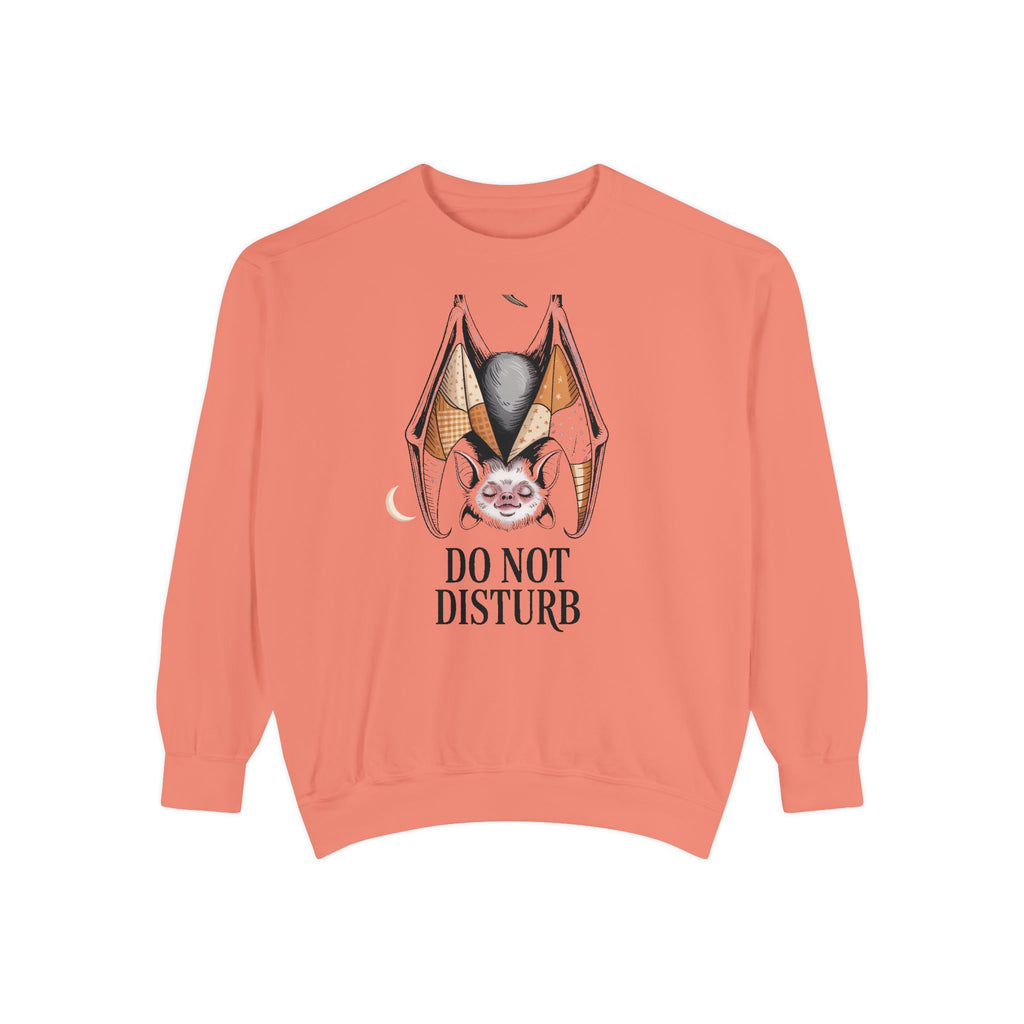Do Not Disturb Bat Sweatshirt, Halloween Crewneck, Cute Sleepy Bat Embroidered Sweatshirt, Spooky Season Gift