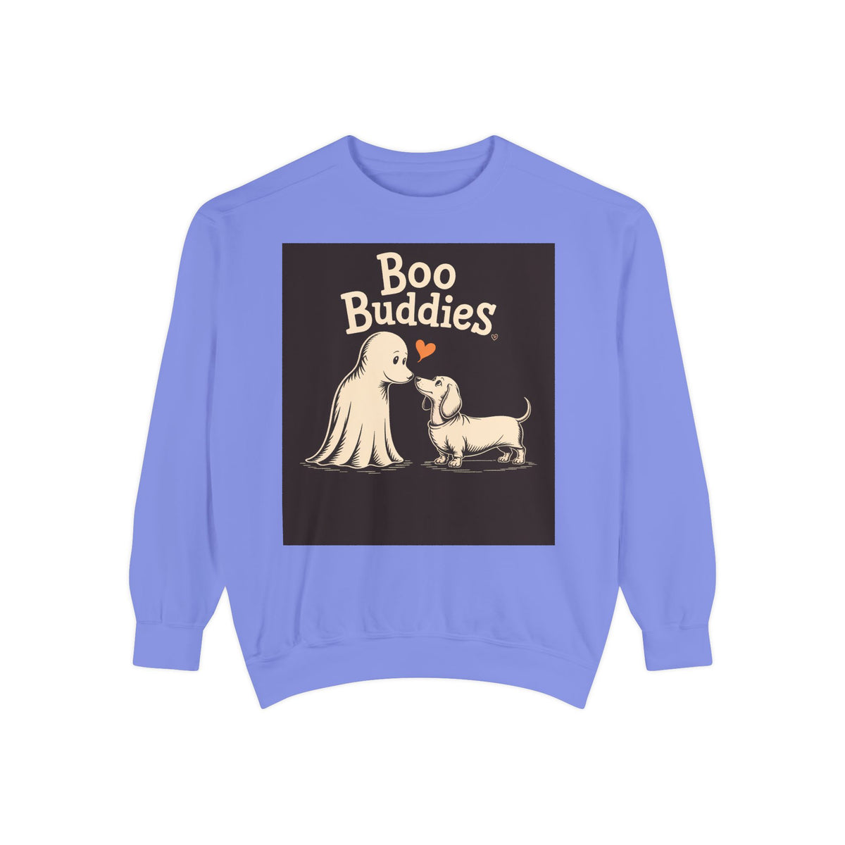 Boo Buddies Dog And Ghost Sweatshirt, Cute Dachshund Halloween Crewneck, Funny Ghost Dog Lover Halloween Gift