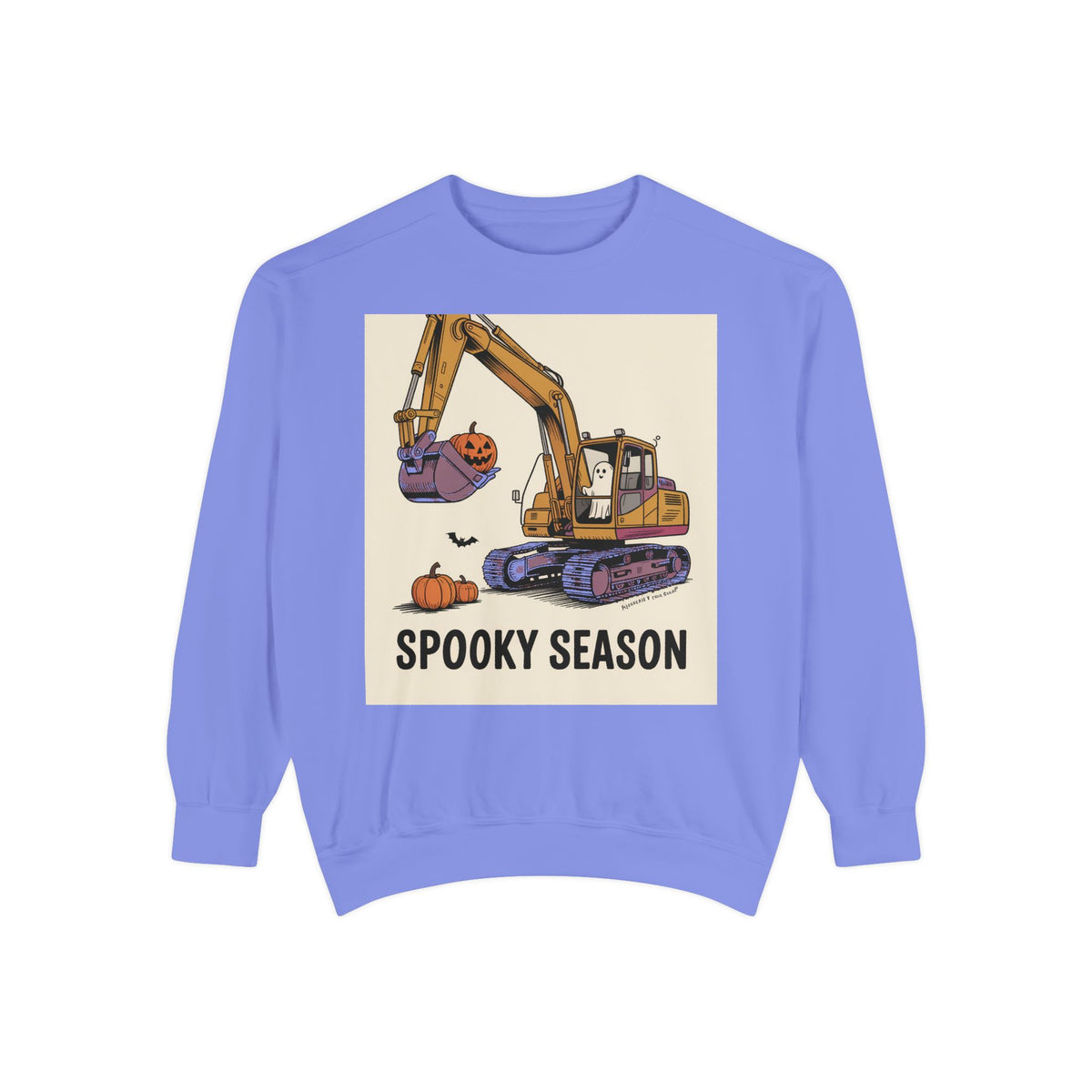 Digging The Spooky Season Excavator Sweatshirt, Funny Halloween Crewneck, Construction Ghost Pumpkin Shirt, Halloween Gift for Him