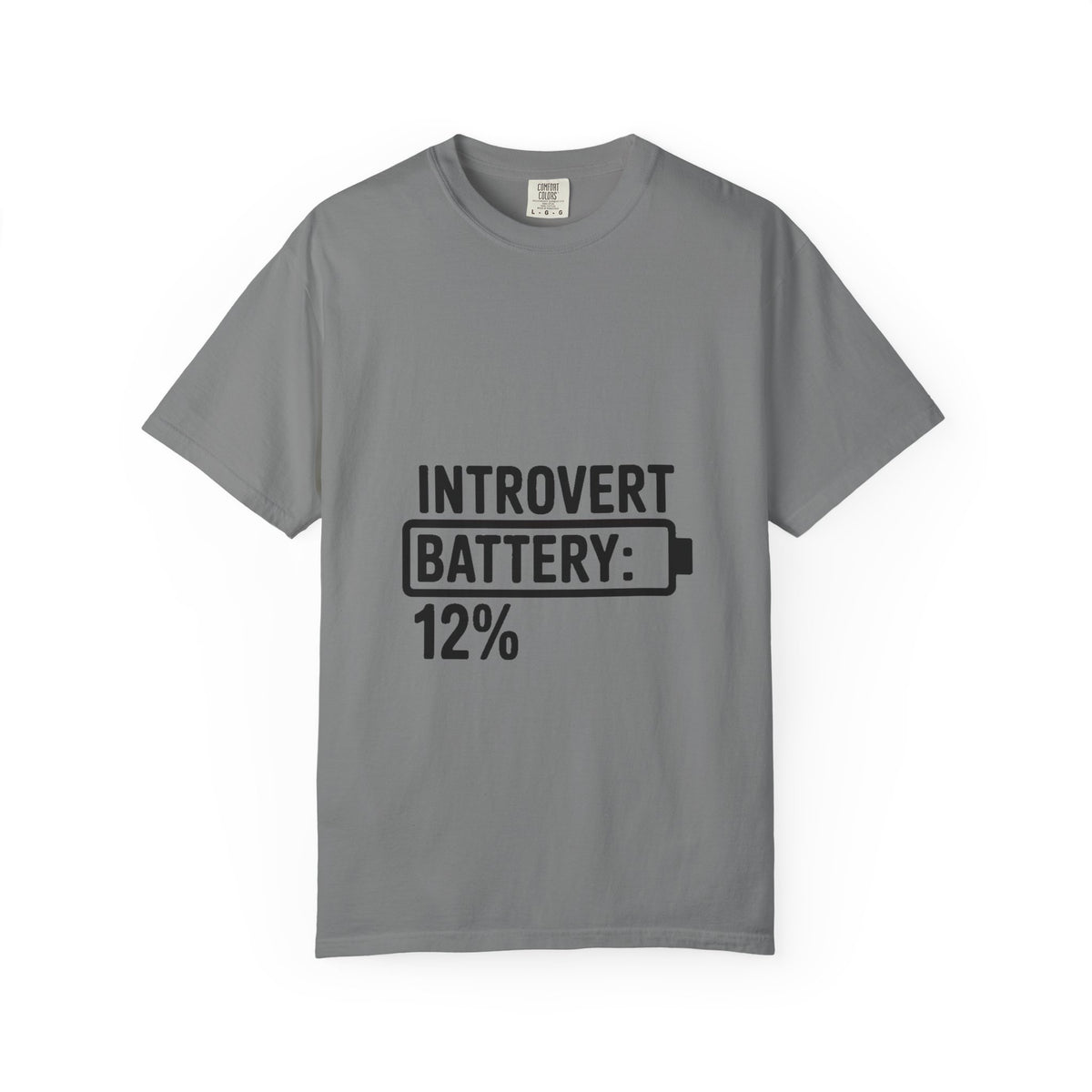 Introvert Battery Low Shirt, Funny Introvert Battery 12% Tee, Social Anxiety Humor T-Shirt, Sarcastic Gift for Introverts